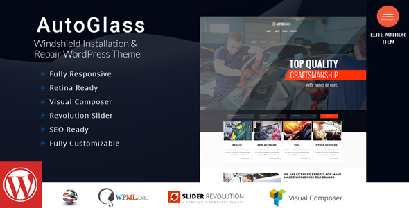AutoGlass - Windshield Installation & Repair WordPress Theme Logo
