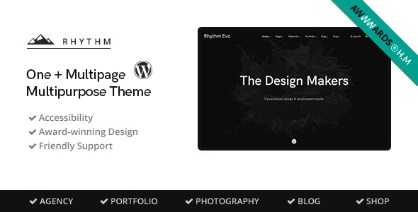 Rhythm - Clean Minimalist One & Multipage WordPress Theme Logo